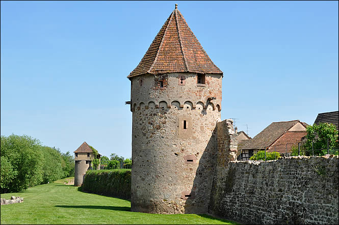 Vue sur les remparts de Bergheim